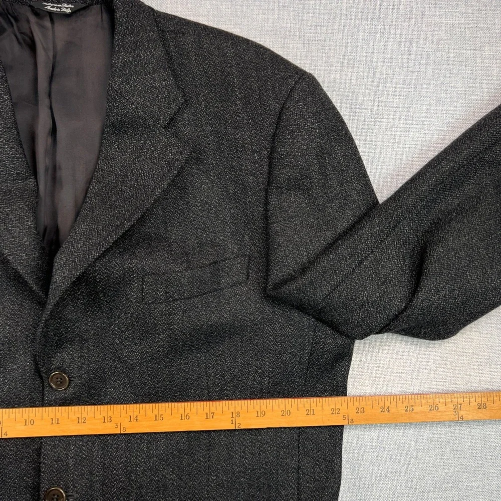 Pronto‎ Uomo Italian Wool Sport Coat Blazer Men 44L Charcoal Tweed Made in Italy